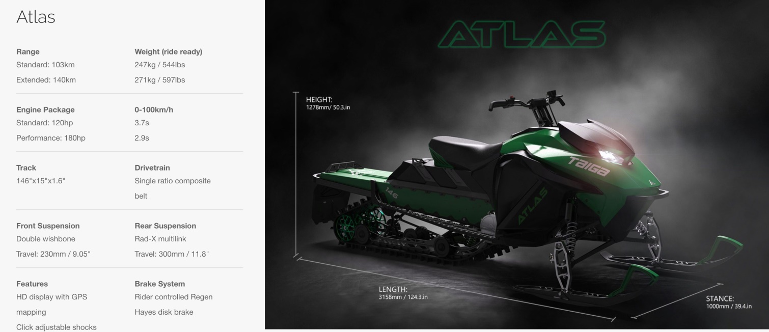 Xe trượt tuyết điện Taiga Atlas Xe trượt tuyết điện Taiga Atlas