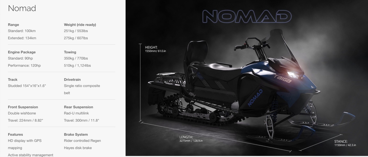Xe trượt tuyết điện Taiga Nomad Xe trượt tuyết điện Taiga Nomad