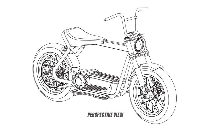 Bản vẽ thiết kế của xe điện Harley-Davidson