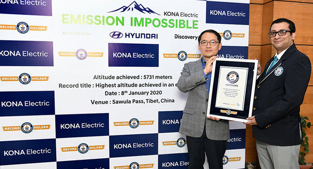 Kona Electric đã lập nên kỷ lục thế giới Guinness