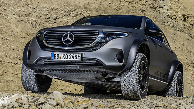 Góc vượt đỉnh dốc của Mercedes EQC 4×4² tăng khoảng 12,6 độ (hiện tại nó ở mức là 24,2 độ)