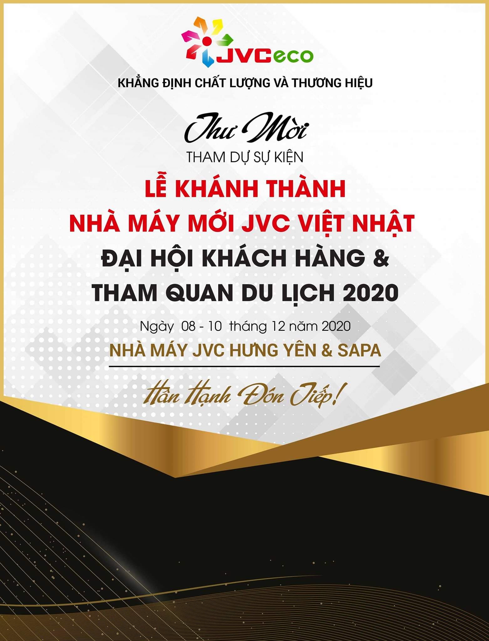 Thư mời tham gia sự kiện lễ khánh thành nhà máy mới & đại hội tri ân khách hàng 2020