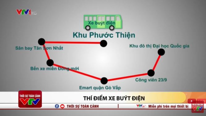 Thí điểm 5 tuyến xe buýt điện tại thành phố Hồ Chí Minh