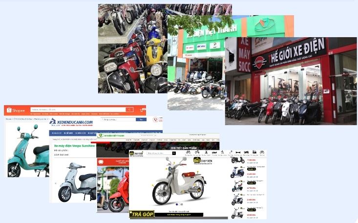 Nhiều mẫu xe điện hàng giả, hàng nhái được bán công khai trên cửa hàng và sàn thương mại điện tử