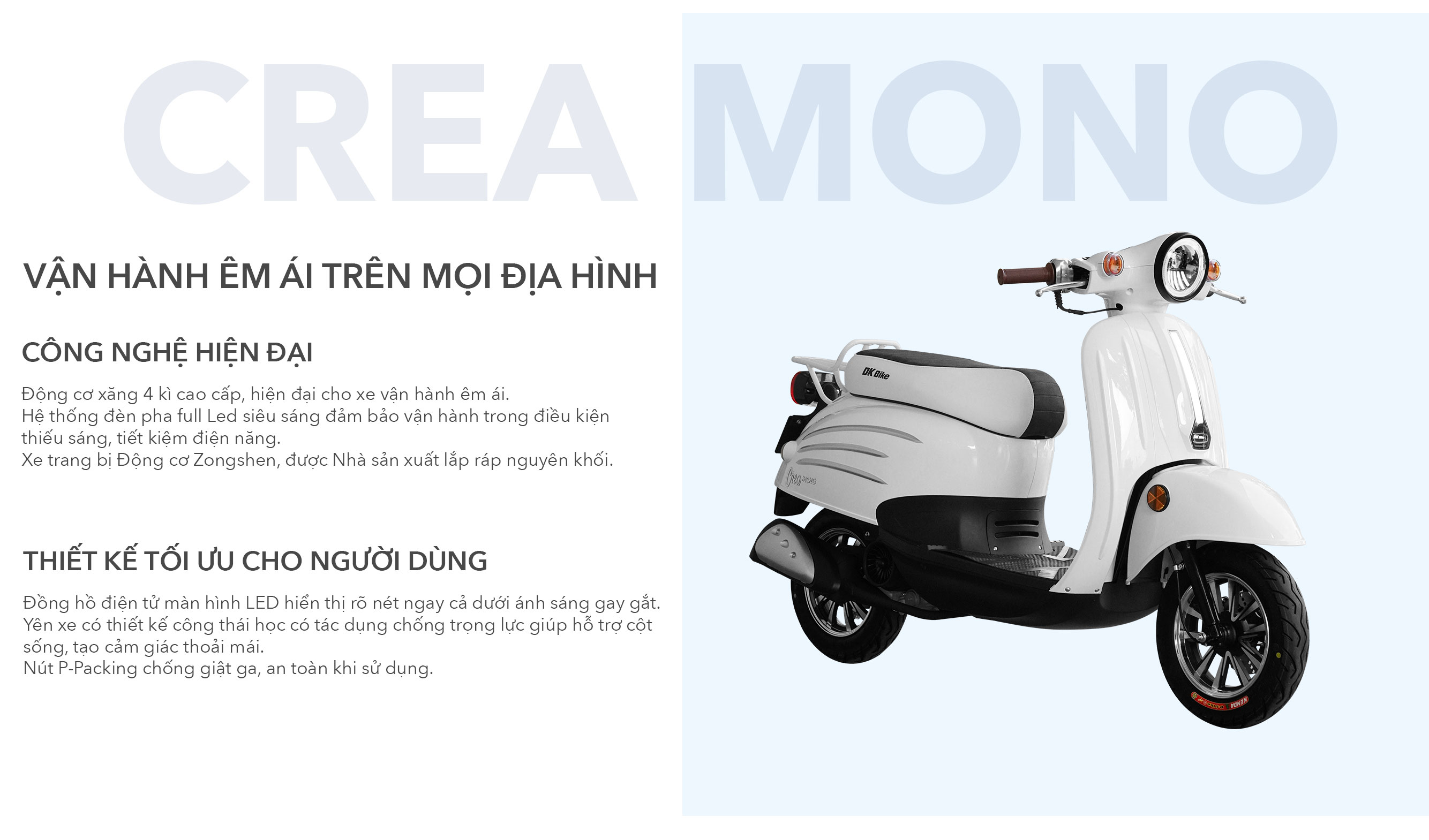 Xe máy tay ga 50cc DK Crea Mono