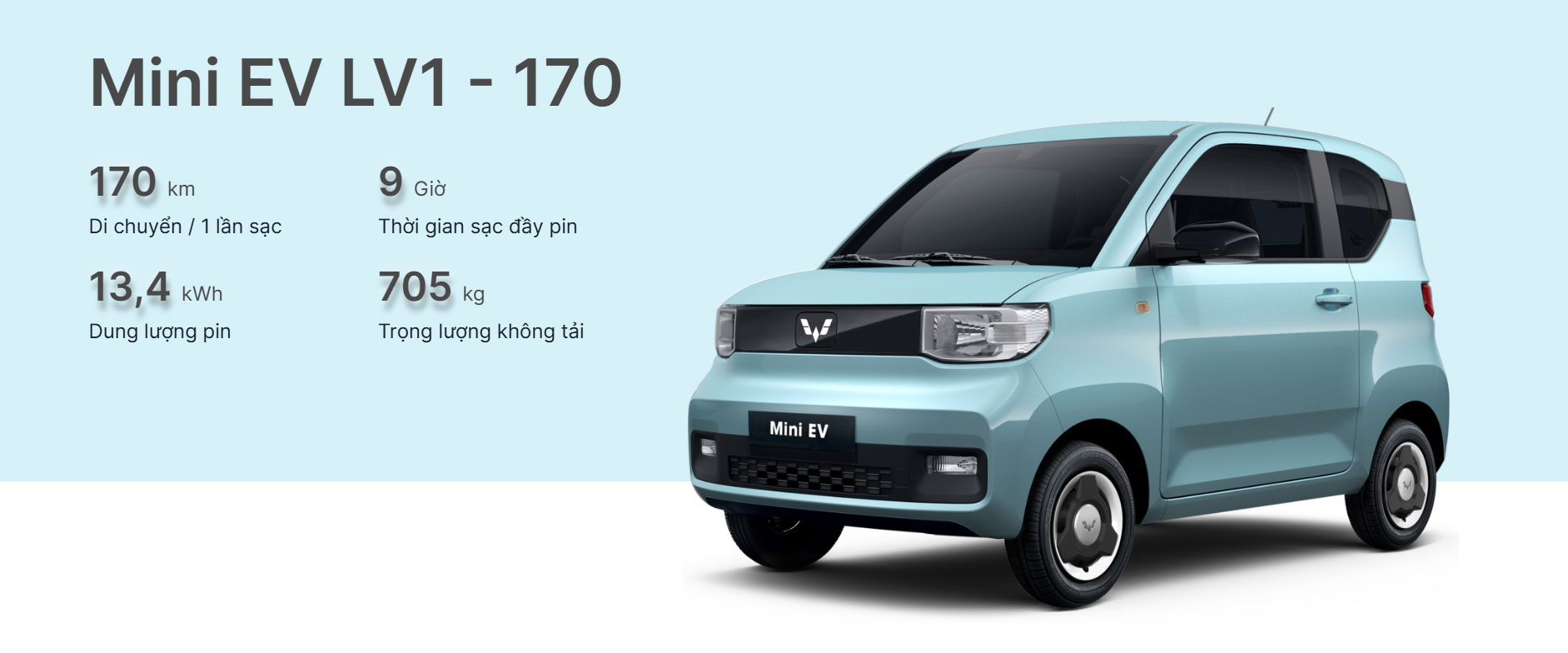 Ô tô điện Wuling Mini EV LV1 - 170