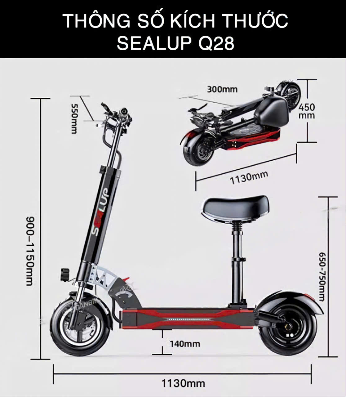 Xe Scooter điện gấp gọn SEALUP Q28