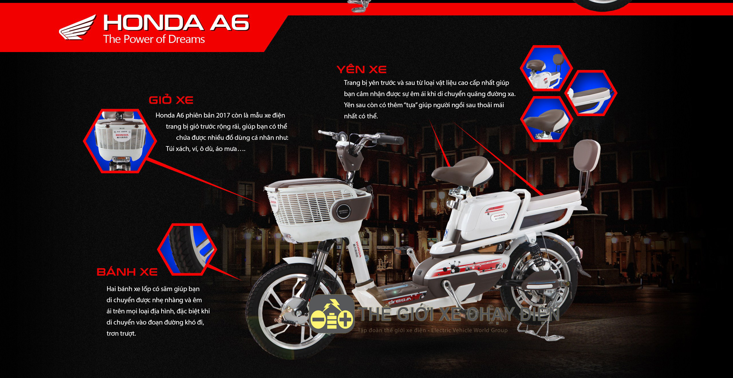 Xe đạp điện Honda A6 Plus