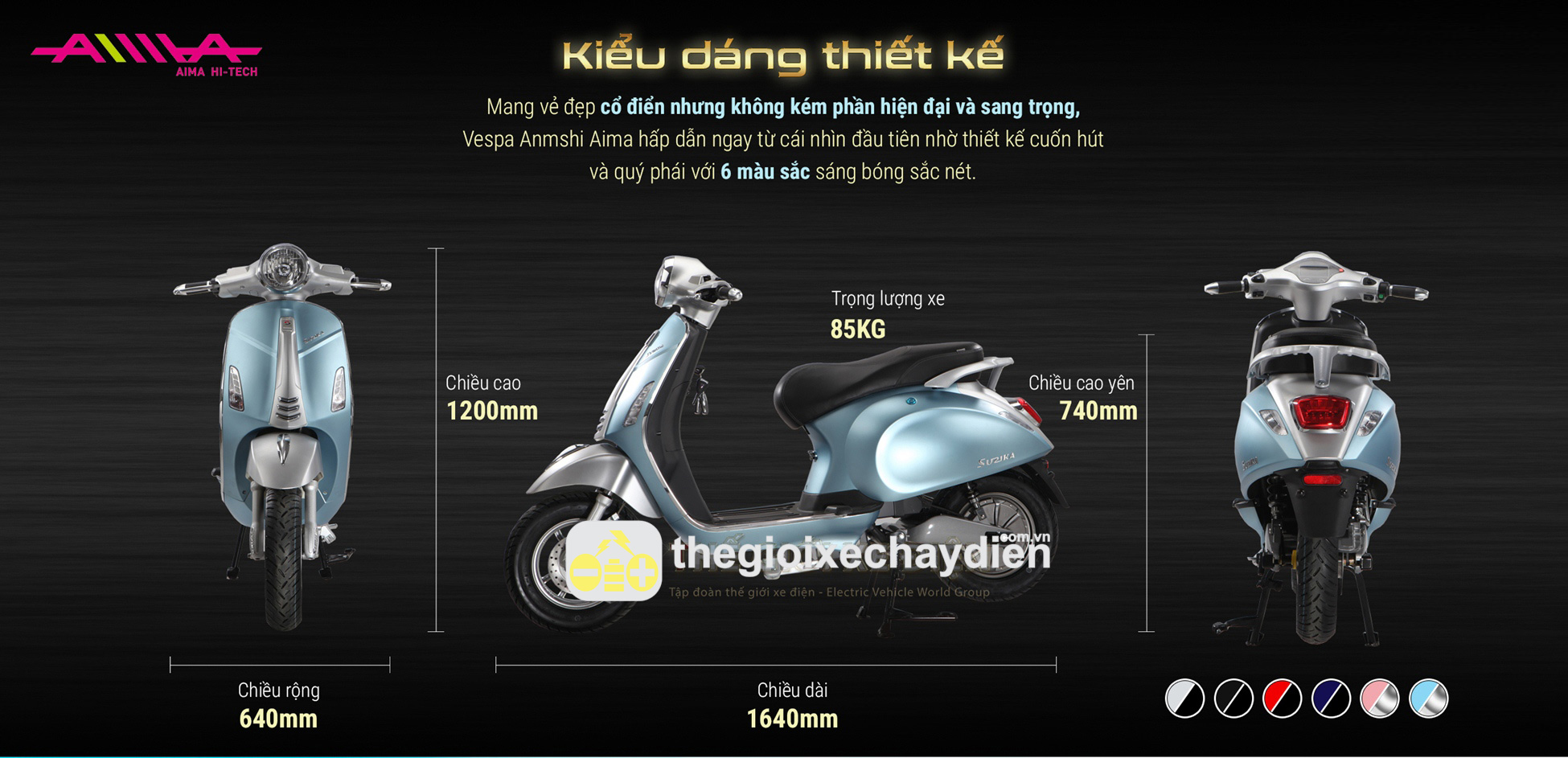 Xe máy điện Vespa Anmshi Suzika