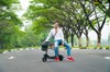 Xe điện gấp Mini E-Scooter giỏ trước và ghế phụ