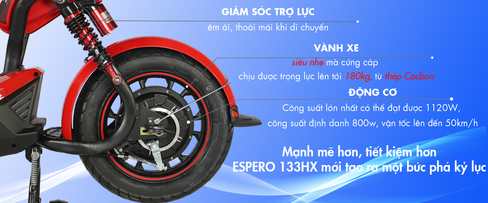 Xe máy điện Detech Espero 133HX