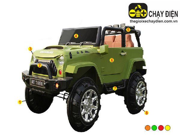 Xe điện trẻ em Jeep 2 chỗ ngồi AT7888