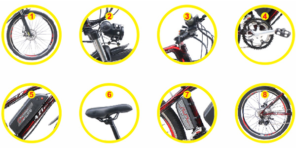 Chi tiết các bộ phận Xe đạp điện Azi Super Bike