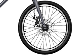 Bánh trước Xe đạp điện Gedesheng C001 với thiết kế đơn giản