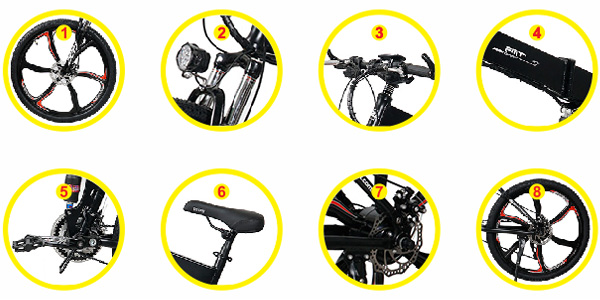 Chi tiết các bộ phận Xe đạp điện gấp thể thao FMT