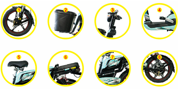 Chi tiết xe đạp điện Vnbike V3 Plus Limited các bộ phận