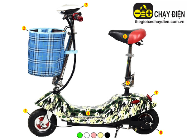 Xe điện gấp Mini E-Scooter đèn pha trên giỏ trước