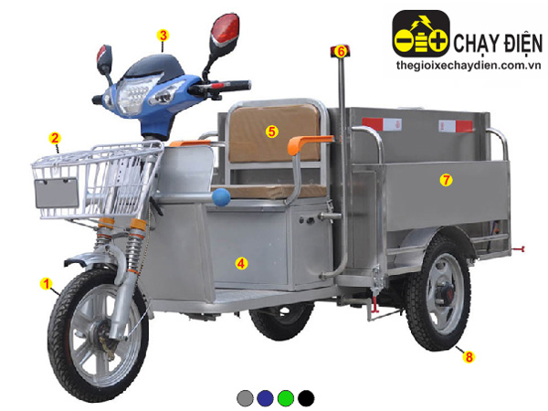 Xe điện 3 bánh chở rác
