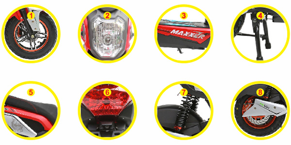 chi tiết Xe máy điện Hkbike Maxxer