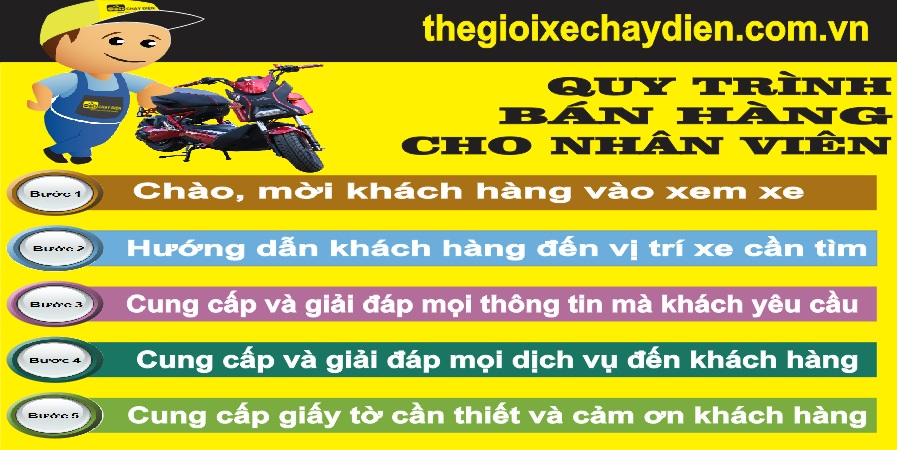 Quy trình bán hàng cho nhân viên thế giới xe chạy điện